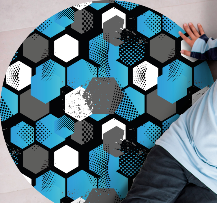 Tapis vinyles géométriques motif hexagonal boost - TenStickers
