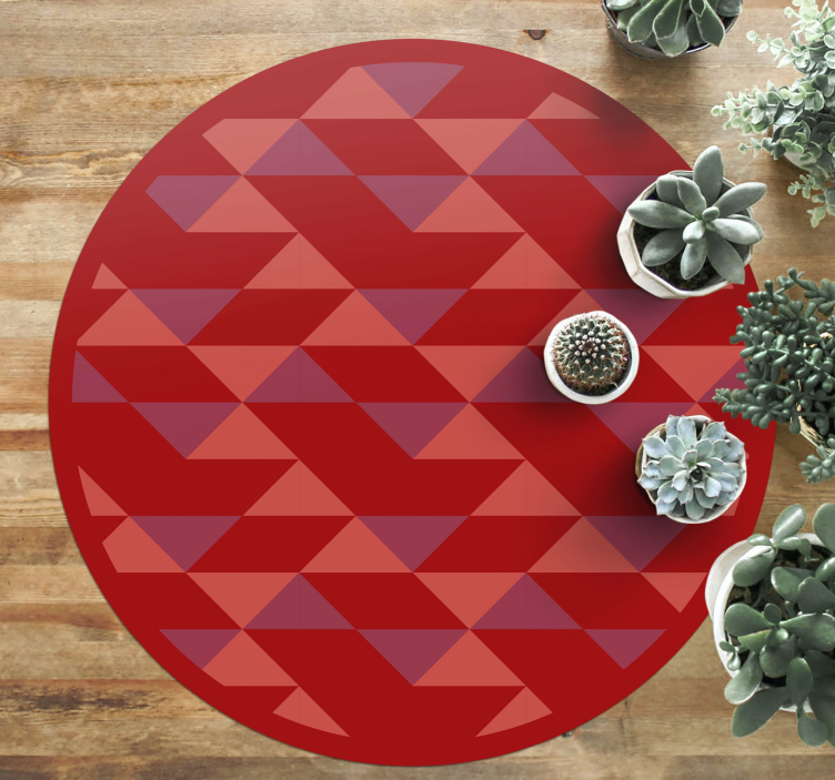 Tapis vinyles géométriques motif triangle rouge - TenStickers