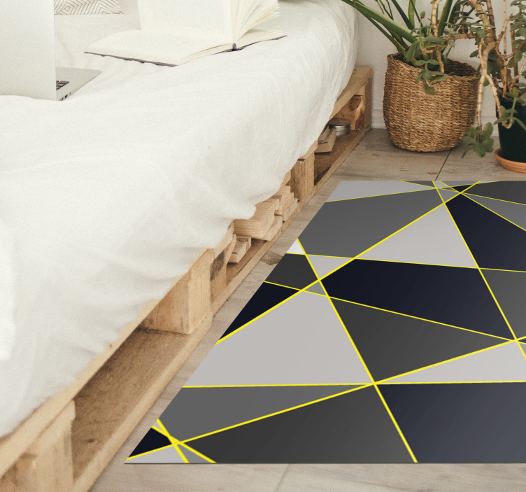 Tapis vinyles géométriques lignes triangulaires grises - TenStickers