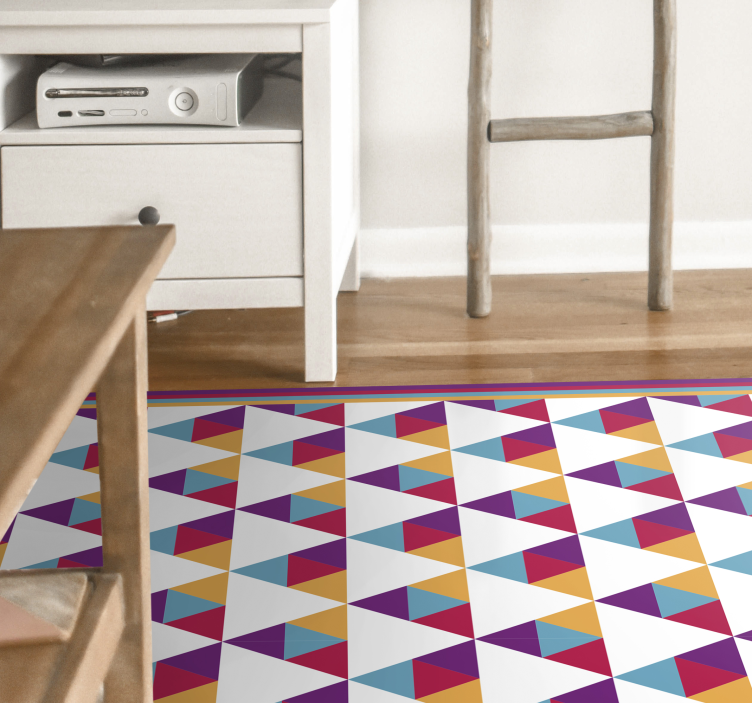 Tapis vinyles géométriques motif triangulaire vibrant - TenStickers