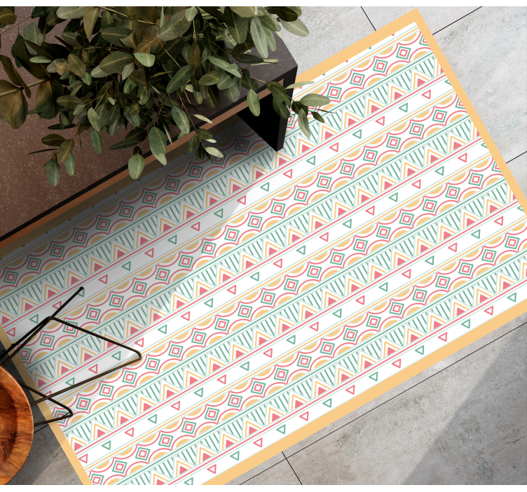 Tapis vinyle éthnique rayures à motifs colorés - TenStickers