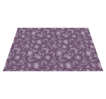 Tapis vinyle fleurs et plantes symétrie florale - TenStickers
