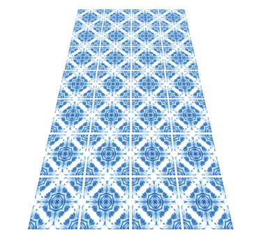 Tapis vinyle pierre motif bleu classique - TenStickers