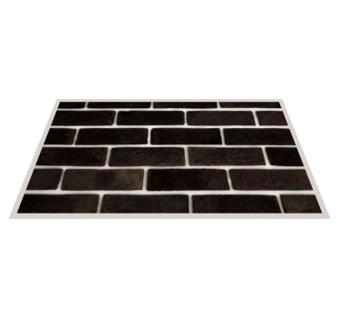 Tapis vinyle pierre motif de briques noires - TenStickers