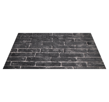 Tapis vinyle pierre brique noire chic - TenStickers