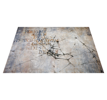 Tapis vinyle imitation pierre fissurée et écriture "design" - TenStickers