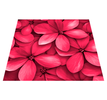 Tapis vinyle couloir fleurs numériques magenta - TenStickers
