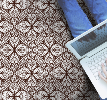 tapis vinyle carreaux de ciment Carrelage marron - TenStickers