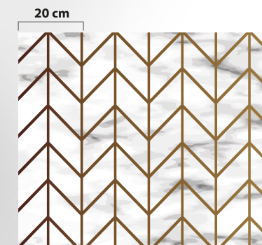 Tapis vinyle cuisine géométrique or et marbre - TenStickers