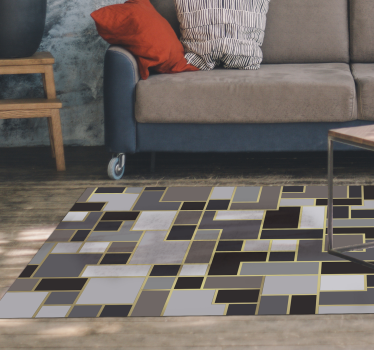 Tapis vinyle pierre design gris poli - TenStickers