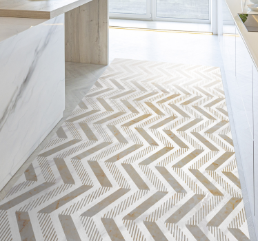 Tapis vinyle pierre Cuisine en marbre blanc mat - TenStickers