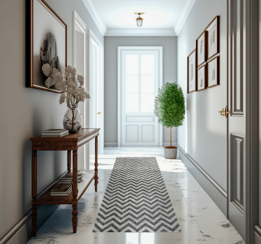 Tapis vinyle couloir motif à zigzag - TenStickers