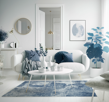Tapis vinyle salon effet ciment - TenStickers