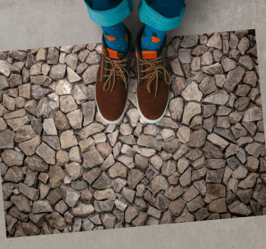 Tapis vinyle pierre chemin pavé - TenStickers