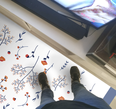 Tapis vinyle fleurs et plantes motif botanique d'automne - TenStickers