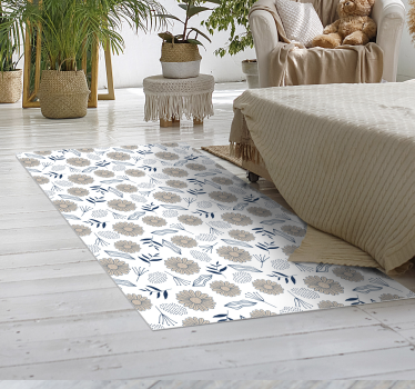 Tapis vinyle fleurs et plantes motif botanique floral - TenStickers