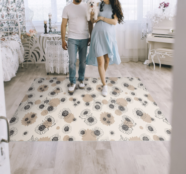 Tapis vinyle fleurs et plantes motif de surface florale - TenStickers