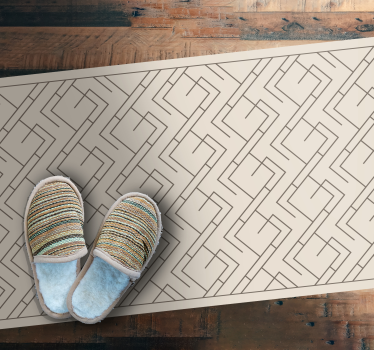Tapis vinyle géométrique lignes marrons - TenStickers