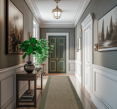 Tapis vinyle moderne avec cadre vert - TenStickers