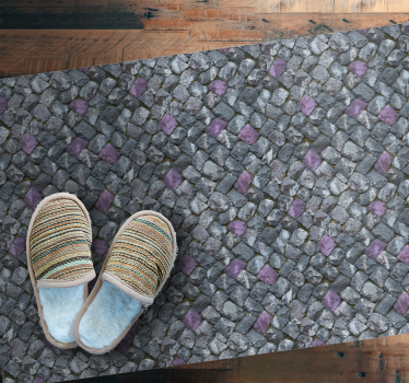 Tapis vinyle pierre allée pavée grise - TenStickers