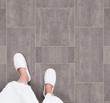 Tapis vinyle pierre carreaux gris texturés - TenStickers