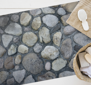Tapis vinyle pierre chemin de galets - TenStickers