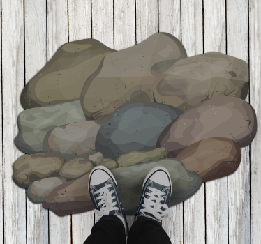 Tapis vinyle pierre illustration de galets - TenStickers