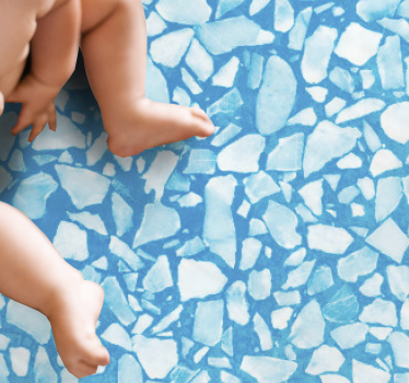 Tapis vinyle pierre mosaïque azur froide - TenStickers