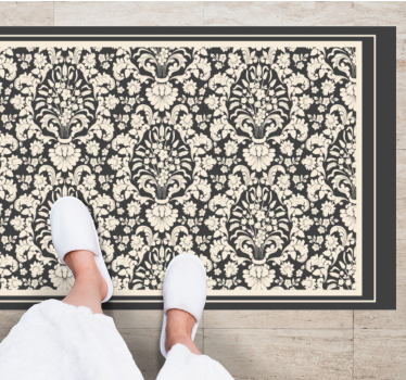 Tapis vinyle rétro élément botanique élégant - TenStickers