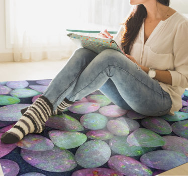 Tapis vinyle pierre galet coloré - TenStickers