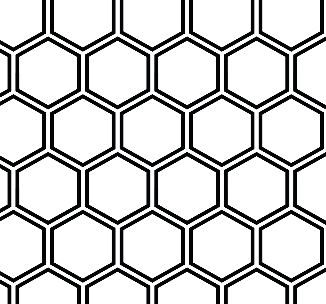 Tapis vinyle blanc motif hexagonal - TenStickers