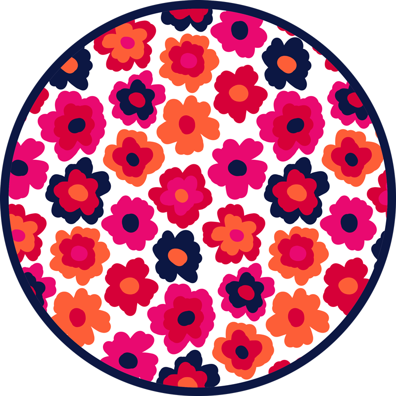 Tapis vinyle fleurs et plantes coquelicot rouge - TenStickers