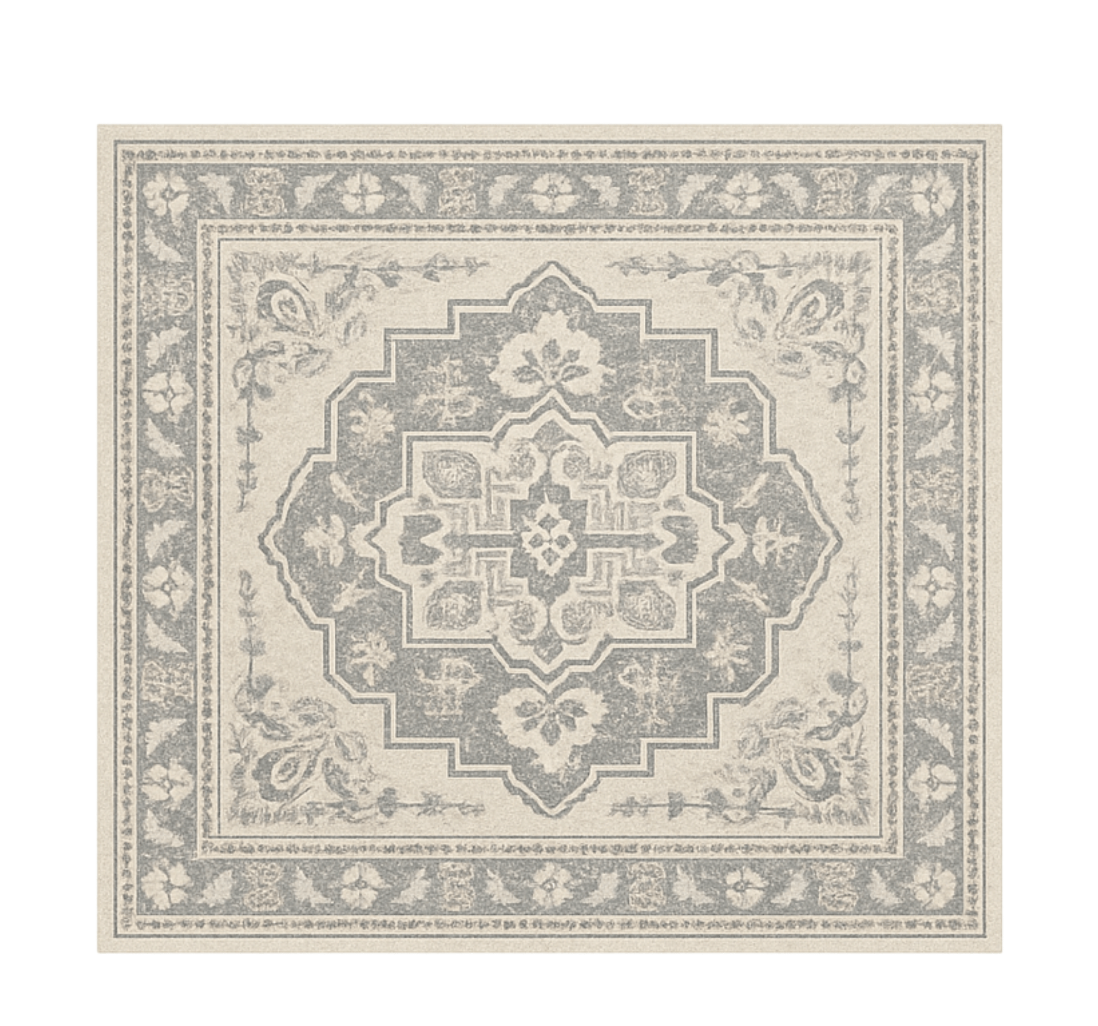 Tapis vinyle salon carrelage beige élégant - TenStickers