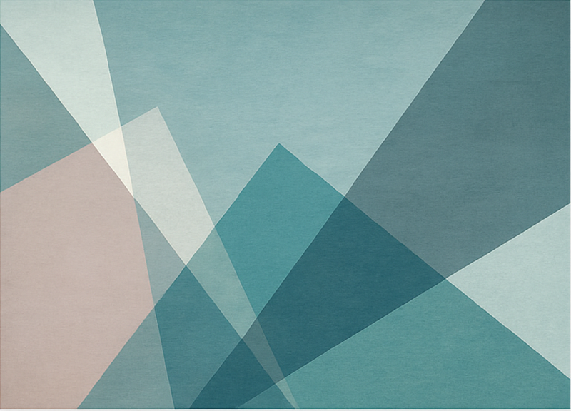 Tapis vinyle bleu conception abstraite géométrique - TenStickers