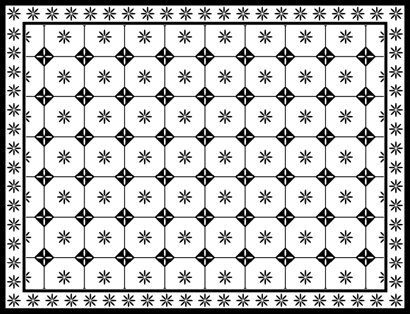 Tapis vinyle entrée motif noir classique - TenStickers