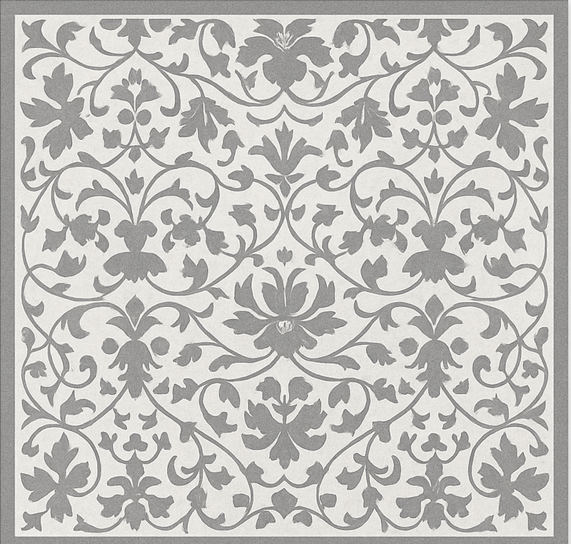 Tapis vinyle cuisine arabesque grise élégante - TenStickers