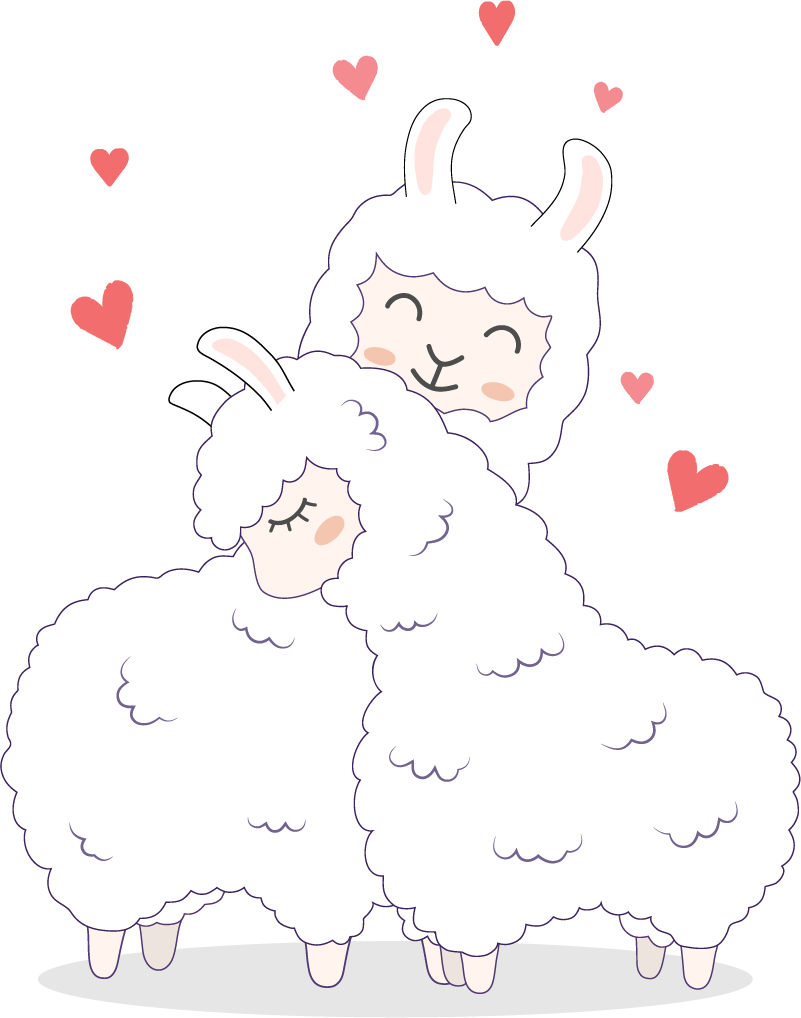 Tapis vinyle animal lamas affectueux - TenStickers