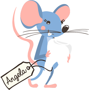 Tapis vinyle animal souris bleue avec prénom - TenStickers