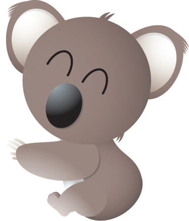 Tapis vinyle animal koala joyeux - TenStickers
