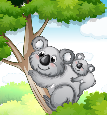 Tapis vinyle animal maman et bébé koala - TenStickers