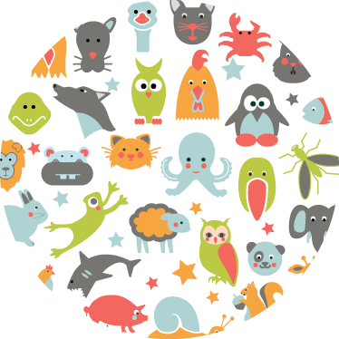 Tapis vinyle animal en cercle - TenStickers