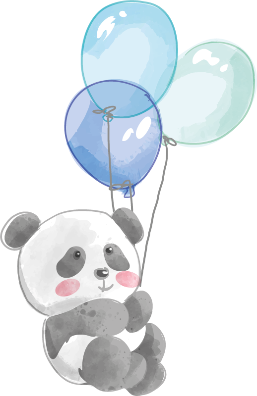Tapis vinyle animal bébé avec trois ballons - TenStickers