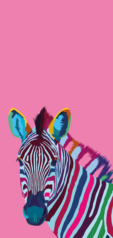 Tapis vinyle animal zebra pop art iphone - TenStickers
