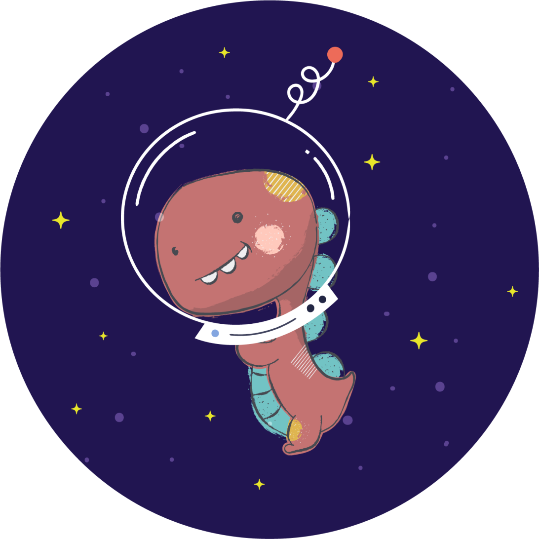 Tapis vinyle animal t-rex spatial - TenStickers