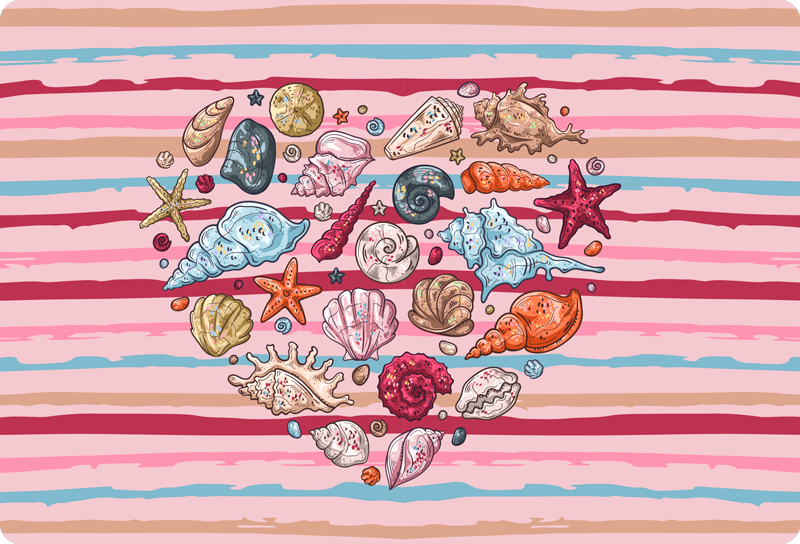Tapis vinyle animal amour marin - TenStickers