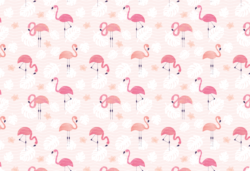 Tapis vinyle animal motifs flamants roses - TenStickers