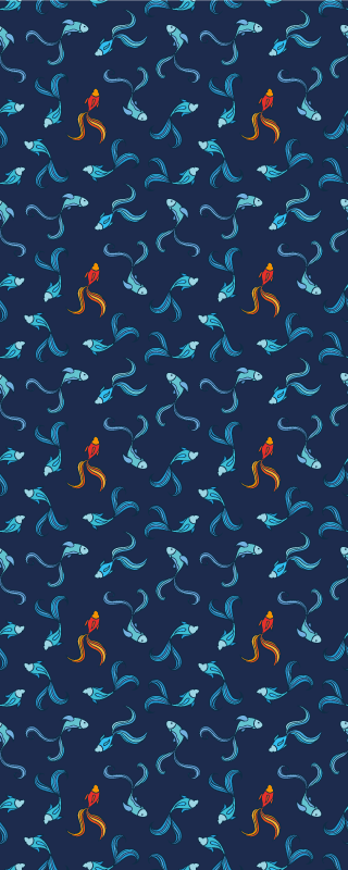 Tapis vinyle animal un poisson orange sur mille - TenStickers