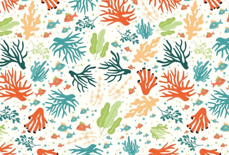 Tapis vinyle animal corail coloré - TenStickers