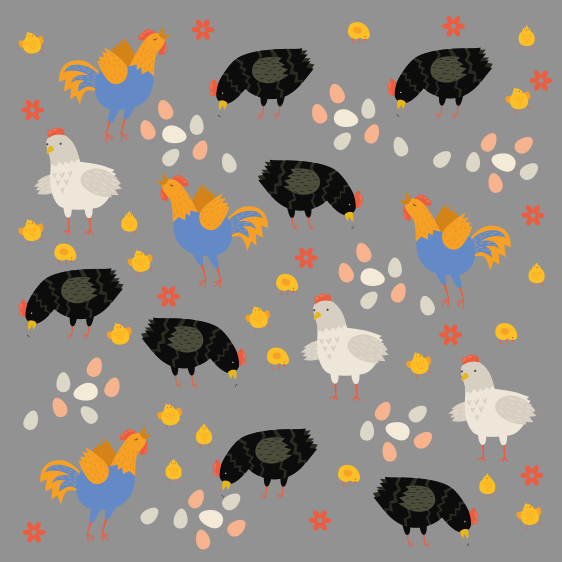 Tapis vinyle animal motif poules dans le enclos - TenStickers