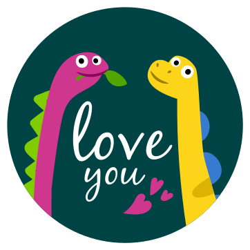 Tapis vinyle animal amour de dinosaures mignons - TenStickers
